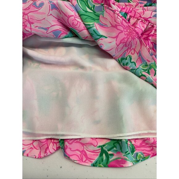Lilly Pulitzer Cristiana Stretch Mini Dress Long Slv Floral Pink blossom size 8 - Picture 9 of 14
